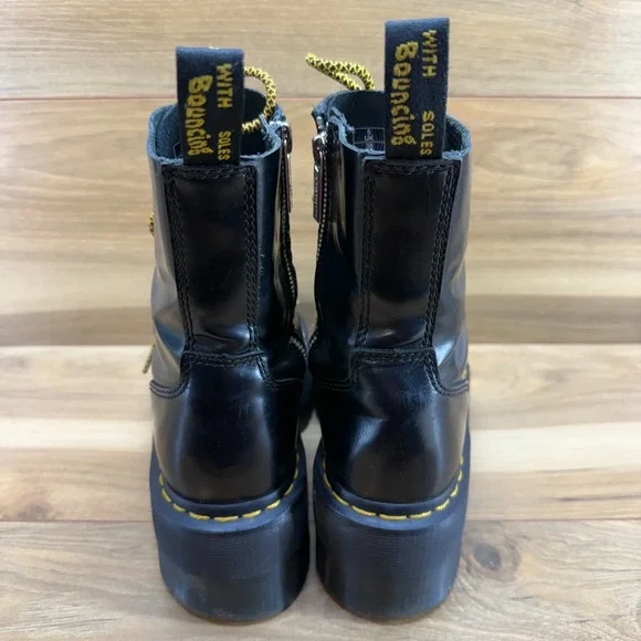 Dr. Martens Jadon Max Platform Chunky Womens 7 Combat Boots Black Leather Zip 38 - Picture 8 of 11